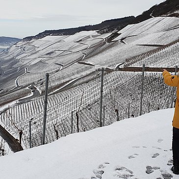 Wandern_Schnee_Winter_Mosel_Weinberg_Graach ©Wein-