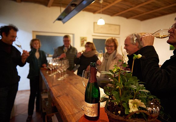 Weinprobe im Weingut Jochen Clemens