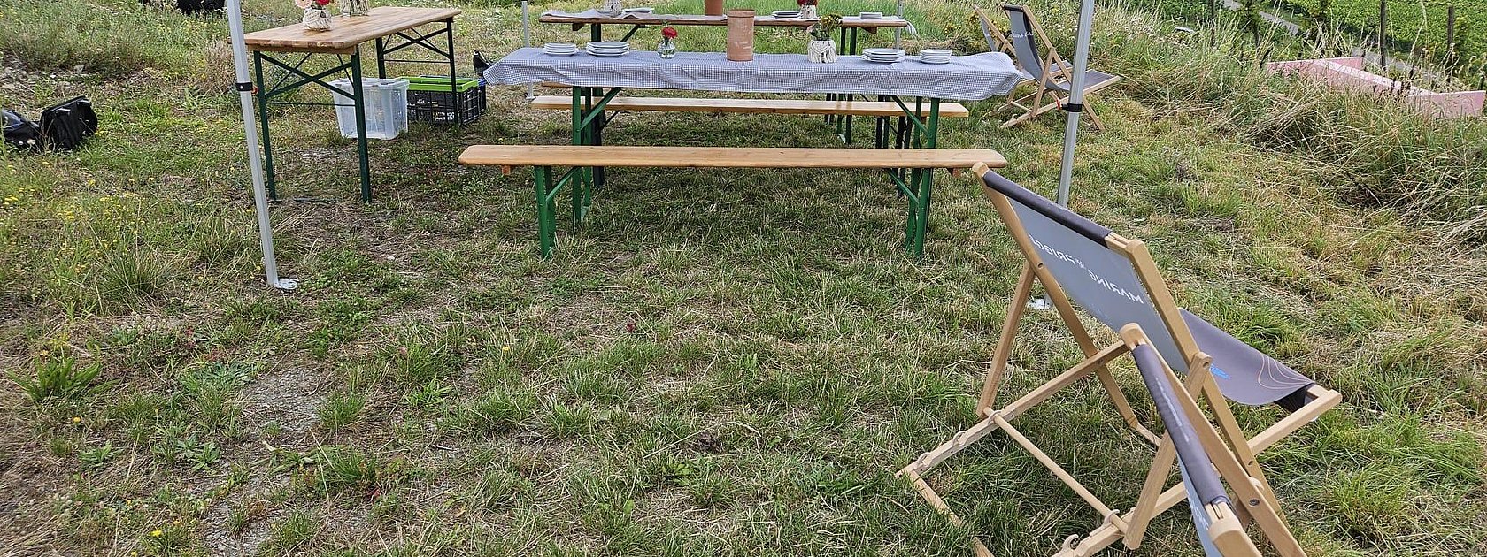 Weinprobe im Freien mit Ausblick