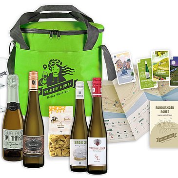 Weinrucksack und Inhalt Walk like a local