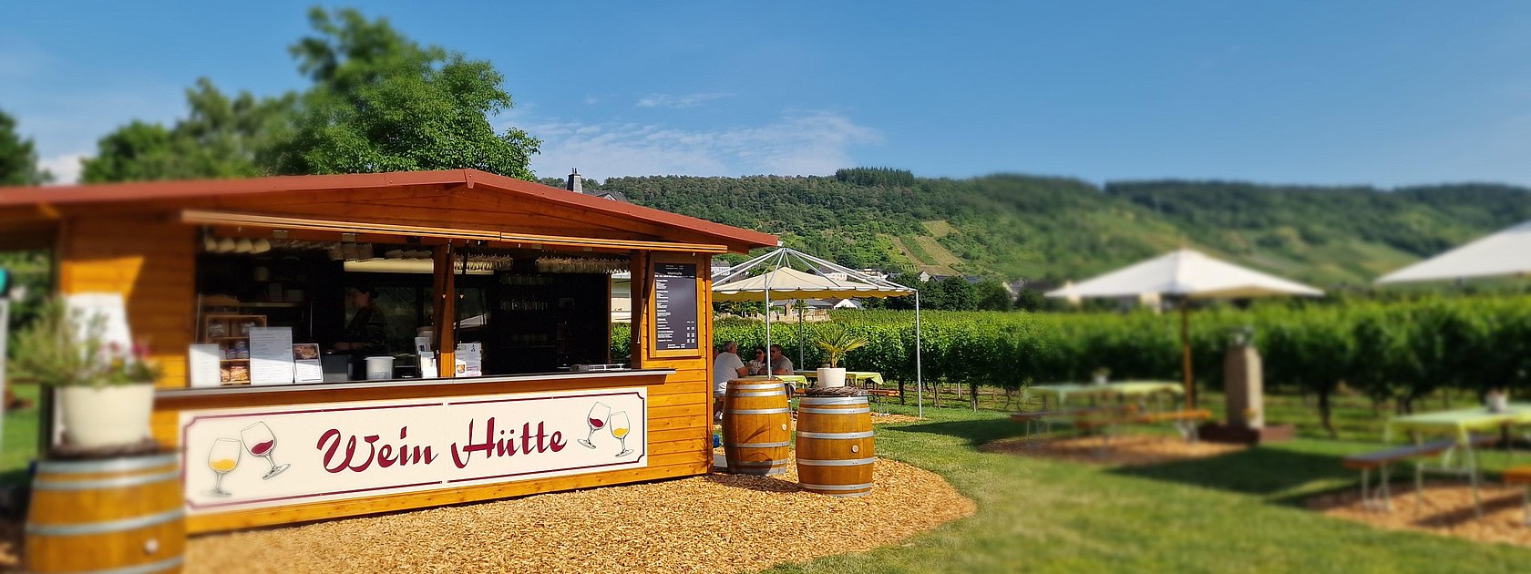 Weinhütte am Moselradweg in Wintrich