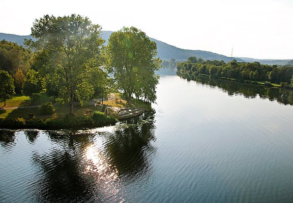 Mündung der Saar in die Mosel in Konz