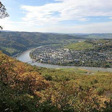Blick auf Bernkastel vom Aussichtspunkt Maria Zill