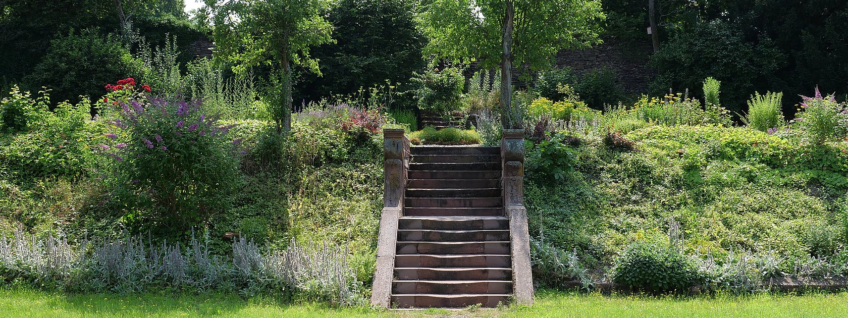 Garten mit Treppe