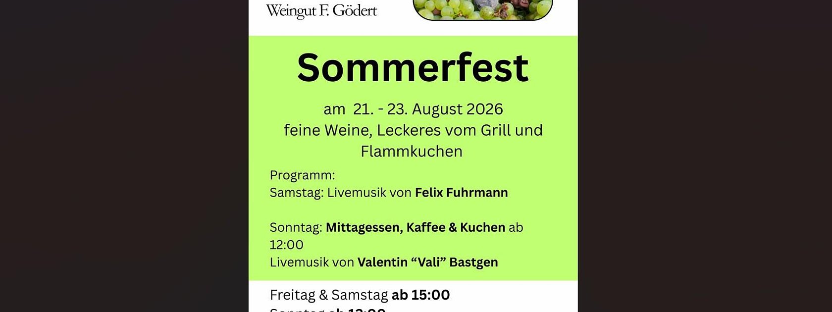 Sommerfest im Weingut