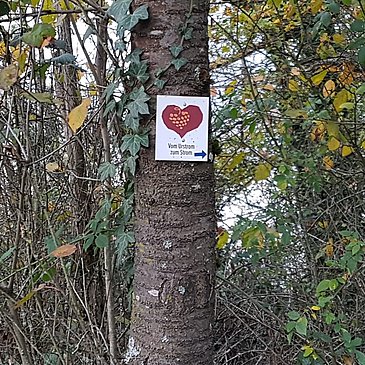 Beschilderung entlang der Strecke
