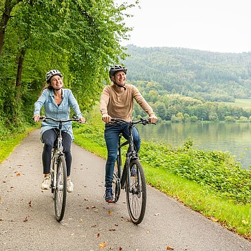 Auf dem Mosel-Radweg zwischen Mehring und Detzem